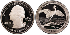 2018 S SILVER PROOF Cumberland Island National Lakeshore PARK QUARTER (MI)
