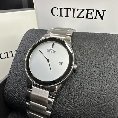 Citizen Eco Drive Axiom Grey Dial Stainless Steel Date Men's Watch