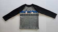 Jumping Bean Grey  Black Graphic Print Sweater Boy  s Size 5T Winter, Christmas