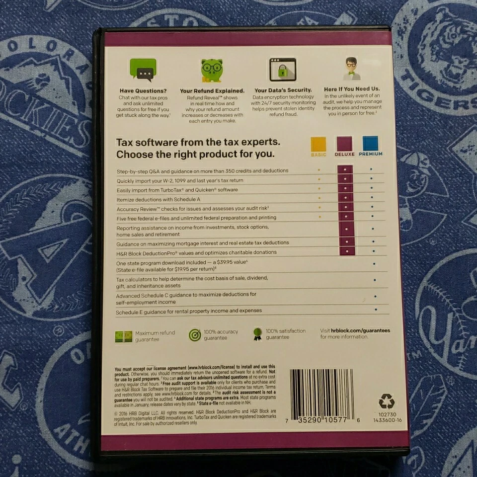 H&R Block 2016 Deluxe Homeowners Investors Federal Tax Only E-file No state - Image 2 of 3