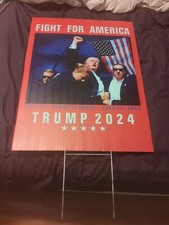 Donald Trump 2024 Official Campaign Shooting YARD SIGN Fist Pump Rally Sign
