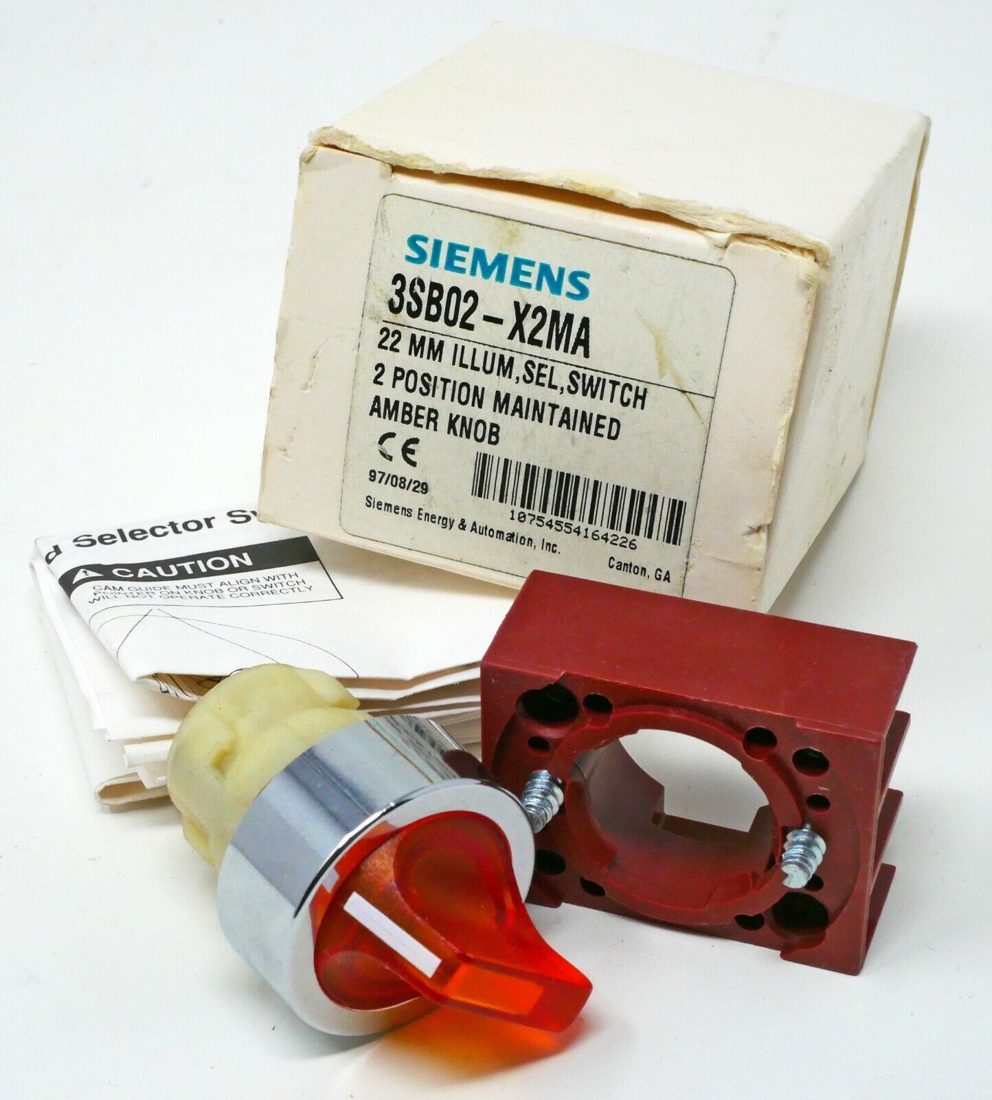 SIEMENS 3SB02-X2MA 22mm Illuminated Selector Switch, 2 Position