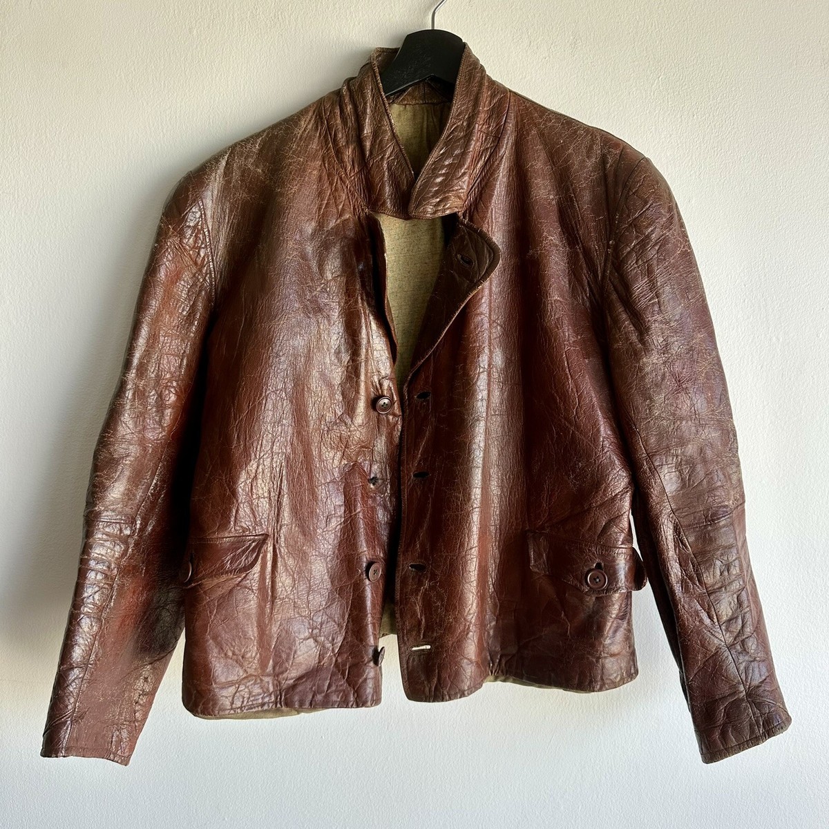 Vintage 1940s Austrian Czech Leather Jacket Russet | eBay