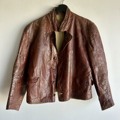 Vintage 1940s Austrian Czech Leather Jacket Russet | eBay