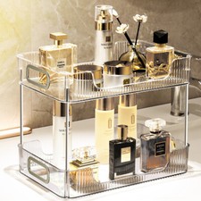 Modern Dressing Table 2 Tier Make Up Cosmetic Organiser Storage Case Box Stand