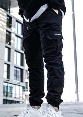 NUR ABHOLUNG!!! NICE.PEACE Cargo Hose Herren Schwarz Größe L