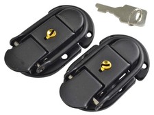 Small Draw Bolt Catch with Lock and Key Black Finish - Pack of 2