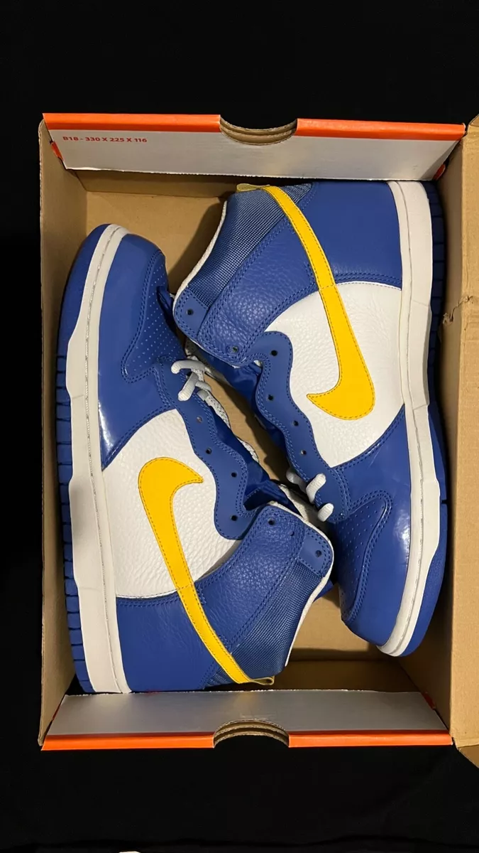 blue yellow dunks