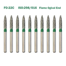 Dental Diamond Burs FG Flame Ogival End Coarse FO-22C for High Speed Handpiece