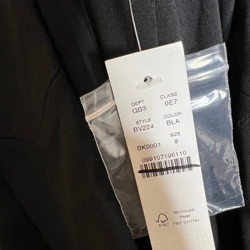 J.Crew $398 Collection Blazer Dress Italian Stretch Wool Blend Black Sz 8 BV224 - Picture 10 of 11