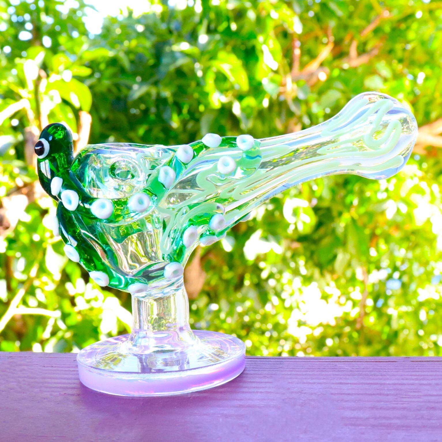 6" Standable Clear Octopus Spoon Glass Pipes Tobacco Smoking Hand Pipe THB-87