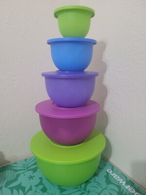 Tupperware Impressions, 5 Pc Bowl Set with Airtight Seals - NEW