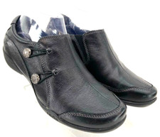 Taos Encore ENC-12750 Black Leather Button Clasp Comfort Shoes Women's US 7