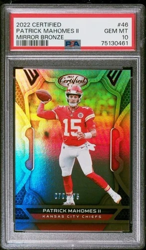 2022 Panini Certified PATRICK MAHOMES II Mirror Bronze #46 /275 Chiefs PSA 10