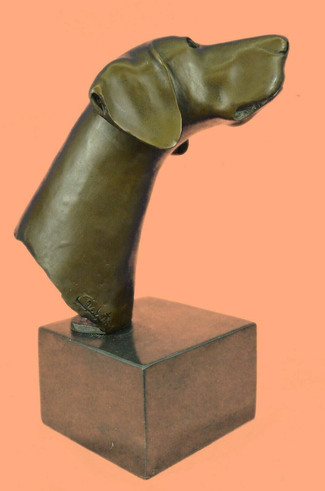 Large Bronze Basset Hound Sculpture Hot Cast Figurine Home Decor Statue