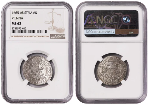 i-650169 Austria 6 Kreuzer 1665 CA. NGC MS 62