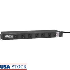 1U Rack Mount Power Strip 12 Outlet 15ft Cord Light Switch EIA Compatible New