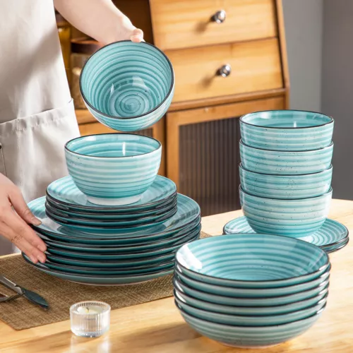 vancasso BONBON 24pc Dinner Set Dinnerware Porcelain Plates Bowls Set for 6 - Picture 3 of 34