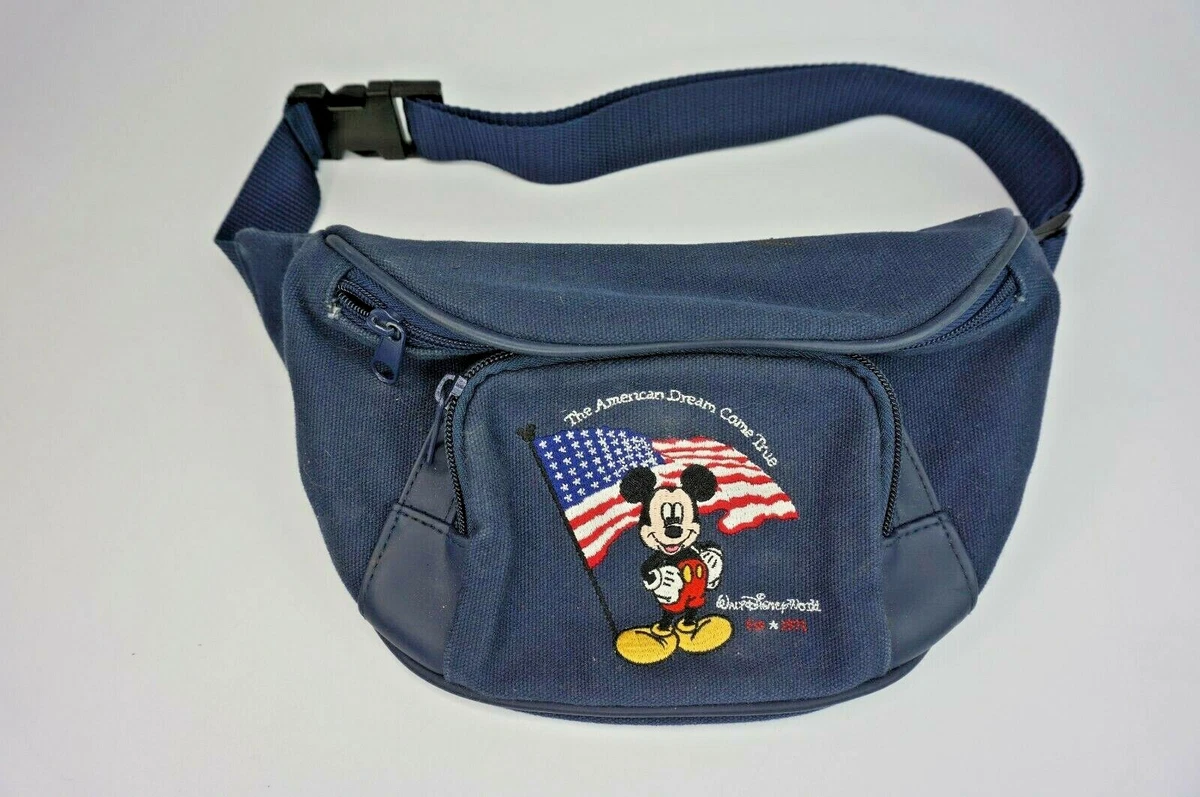 Rare 90s Disney Mickey Mouse w American Flag Fanny Pack Side Bag