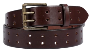 Dark Brown Leather Belt with a Lifetime Warranty. Double prong Made in the USA  