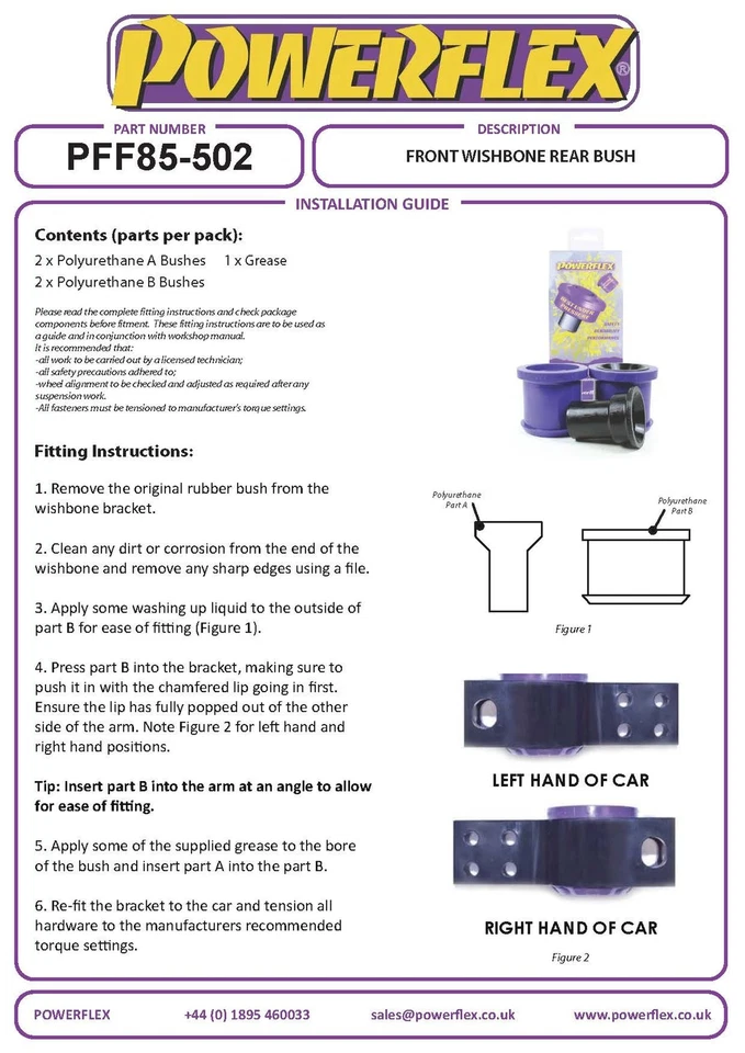 Powerflex Road Arbustos Trasero Horquilla Delantera Para VW Golf MK6 5K - Imagen 3 de 4