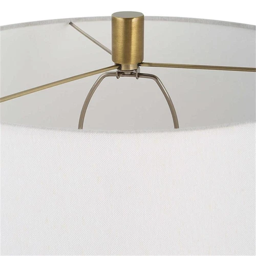 Uttermost Adelia Contemporary Metal Ceramic Fabric Table Lamp in Brass/Gold - Picture 5 of 7