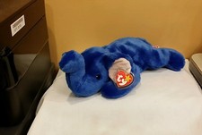 Ty Beanie Buddy Peanut the Royal Blue Elephant w/3rd Gen Heart/Tush Tag 1998 NEW