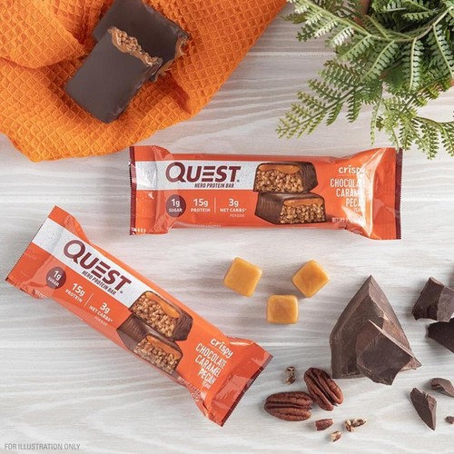 Crispy Protein Bar Chocolate Caramel Pecan Gluten Free 15g Protein 4 Count Snack - Picture 7 of 12