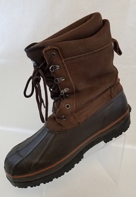Field & Stream Duck Boots Brown Leather Round Toe Lace Up  display picture 2