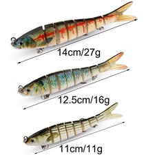 Swimbait 11g 16g 27g Joint Bait Slow Sinking Bionic Fish Swimming Pesca Bass    