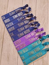 Set of 11 Team Bride Hair Ties Bridal Shower Wedding Bachelorette Party Favors