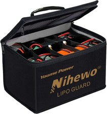 Lipo Safe Bag Fireproof Explosionproof Battery Bag Organizer - Large Capacity Li