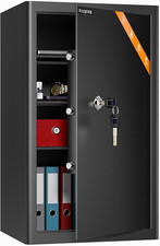Safe Lock Box with Keys, High Security Safety Box, 67L Steel Lock Safes for Home