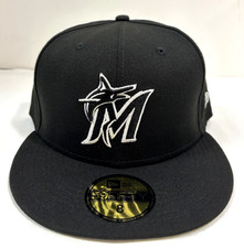 Miami Marlins MLB NE Basic Fitted Hat - Black/White