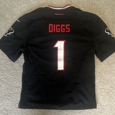 Nike Houston Texans Diggs 1 NFL Football Jersey Black Red White Size L Official