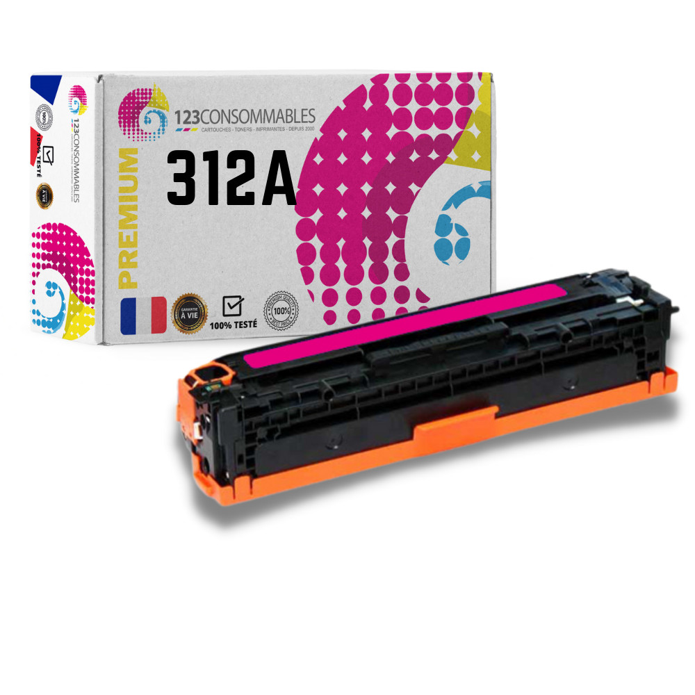 Toner compatible HP 312A magenta haute capacité aux pigments stables