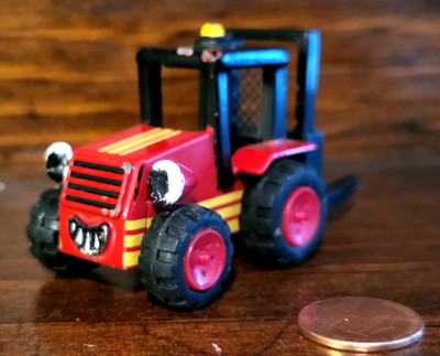 Rare Bob the Builder Red Trix Forklift Tractor Diecast Vintage Learning Curve