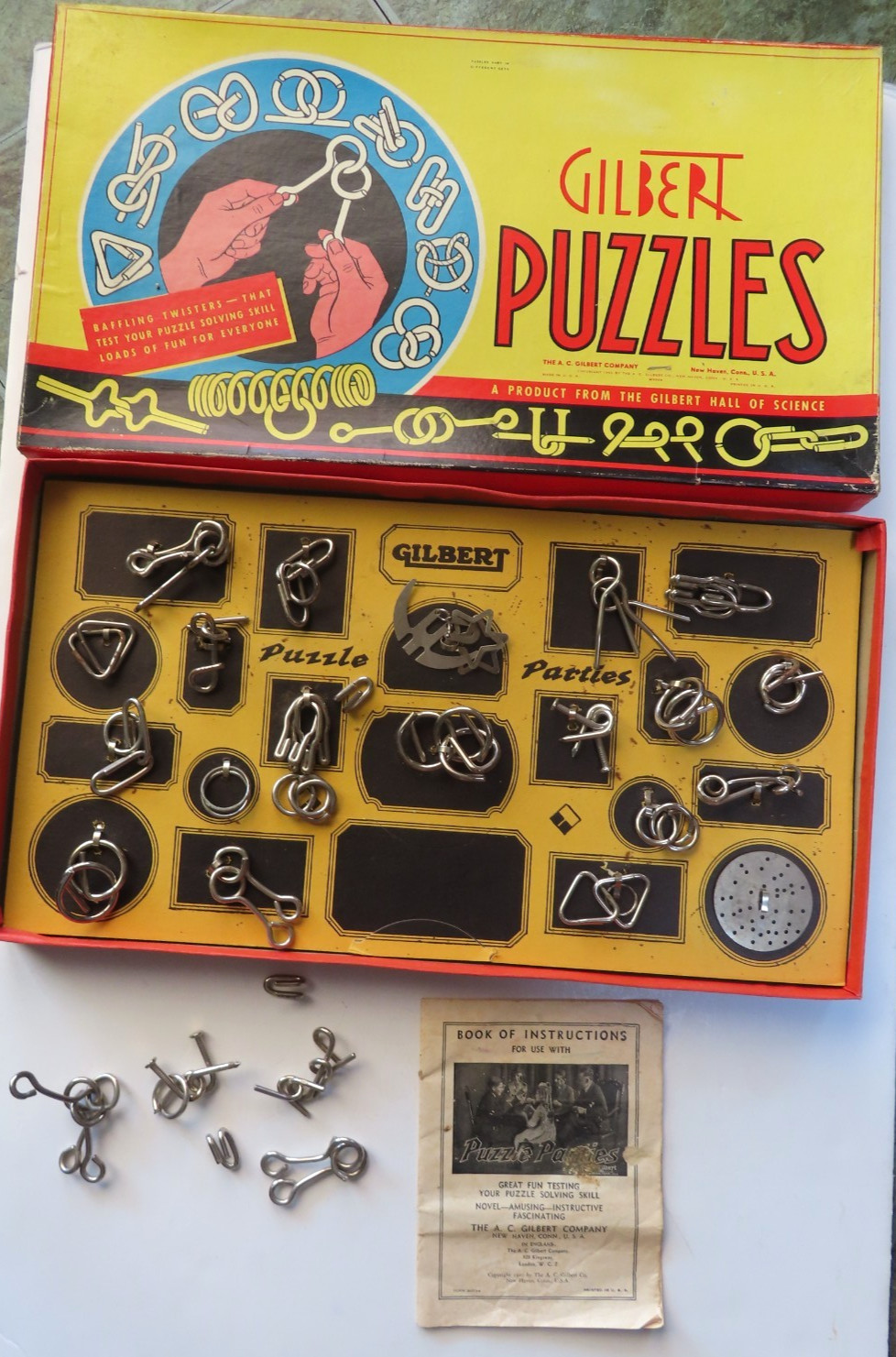 A. C. Gilbert Puzzles  Complete with Extras Instruction Booklet 1940 No. 1032