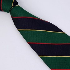 Brooks Brothers Makers Silk Repp Stripe Tie Mens Green Navy Blue Red Gold USA