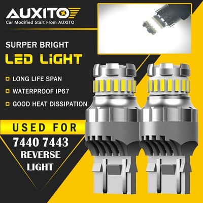 AUXITO LED 7443 7440 7441 Backup Reverse Light Bulbs White Replace Halogen EOA