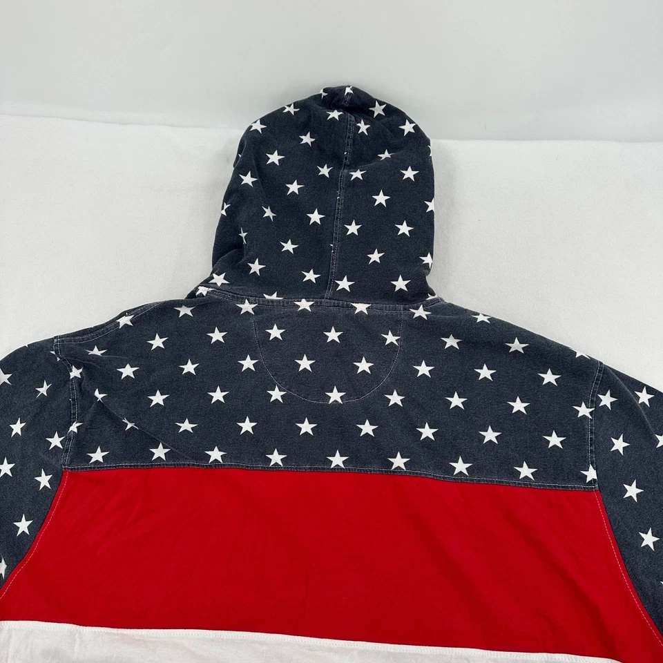 Parish Nation Hombres Manga Corta Sudadera con Capucha Estrellas Rojo Blanco Azul Patriótico EE. UU. Talla 4XL Foto 4 de 4