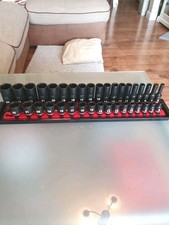 Milwaukee 3/8 Shallow / Deep Shockwave Impact Socket Sets On A ERNST Socket Boss