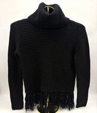 Michael Kors Black Merino/Cashmere Knit Turtl...