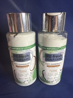 Lot Of 2-RE-Fresh Scalp Care Coconut & Soothe Anti-Dandruff Conditioner~13.5 OZ