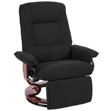 HOMCOM Manual Recliner Swivel Reclining Chair with Footrest Armrests, Black