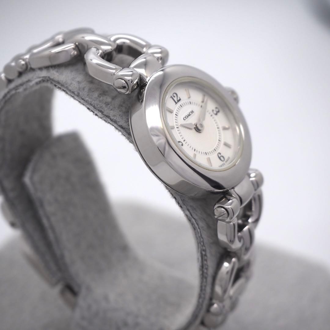Good Condition COACH Watch with Box Ladies Silver White COACH,17359 thumbnail 5