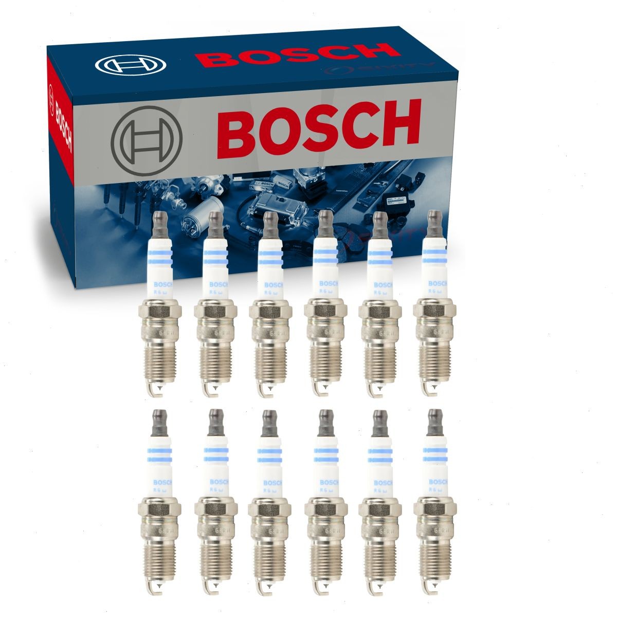 12 pc Bosch Double Platinum Spark Plugs for 2001-2006 Aston Martin Vanquish ux