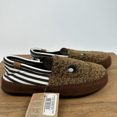 New NWT Big Kids Boys Acorn Critter Moc Brown Casual Comfort Slipper Size 5 - 6