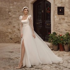 Luxury Vestidos De Noiva Bridal Gowns with Customized Strapless Style Side Split