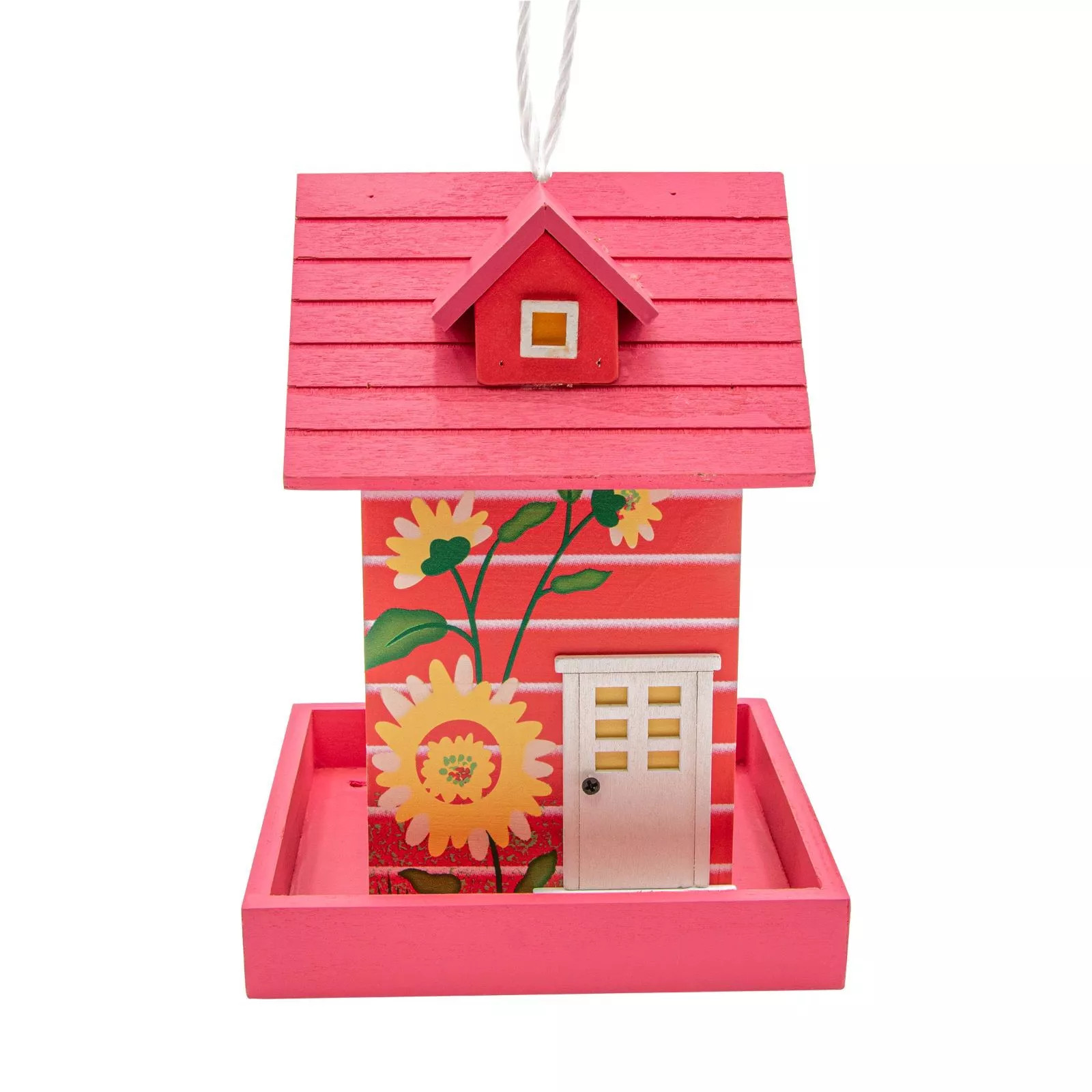 Излучающая Сокровища Ручной Работы Розовая Деревянная Кормушка Для Диких Птиц Подсолнух Птица